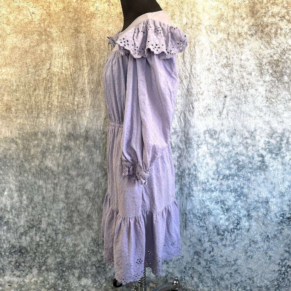 Universal Thread Lilac Cotton Eyelet Dress - M - Picture 2 of 6